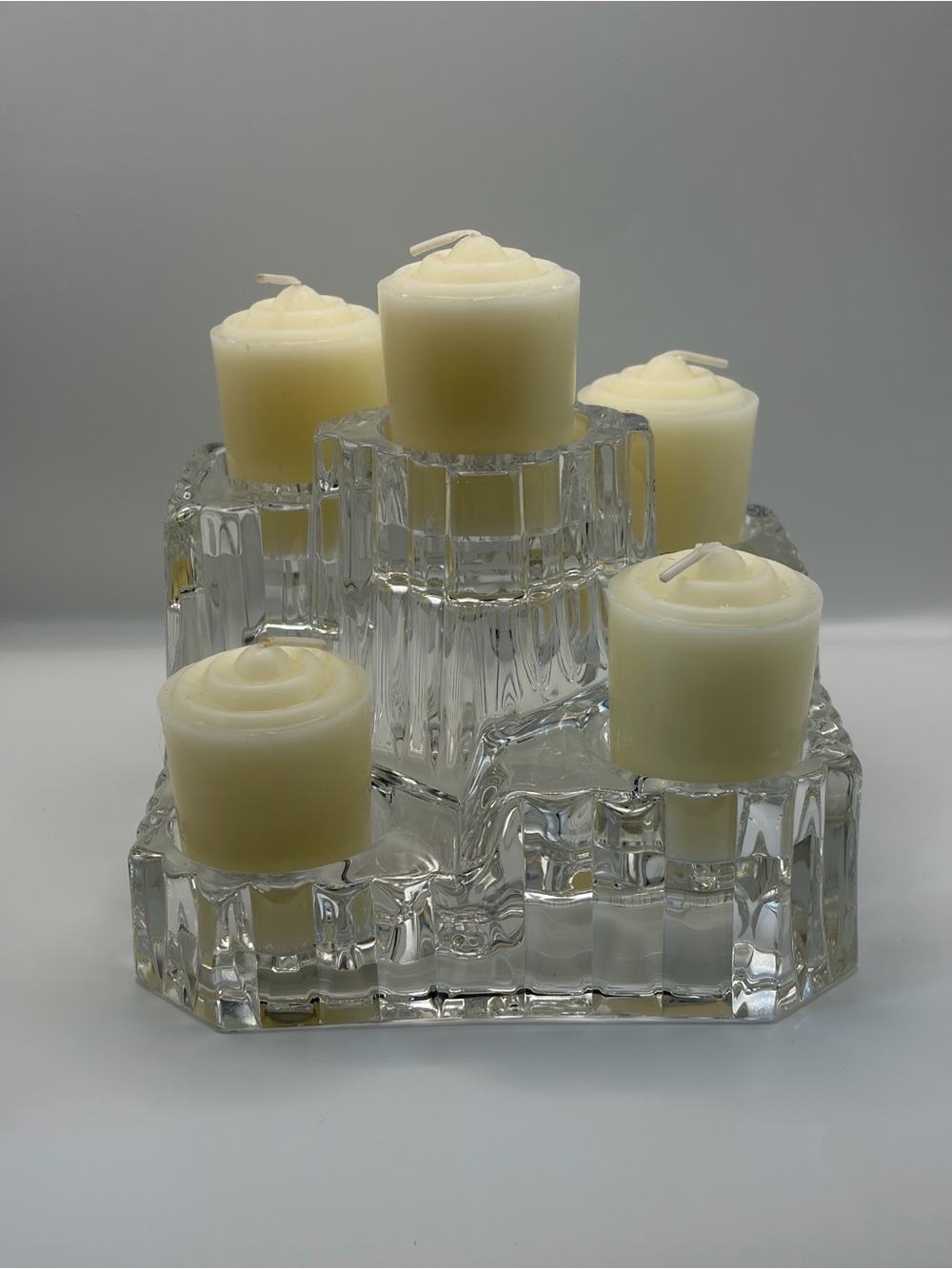 Party lite Leaded Glass Votive Candle Holder - Picture 1 of 5